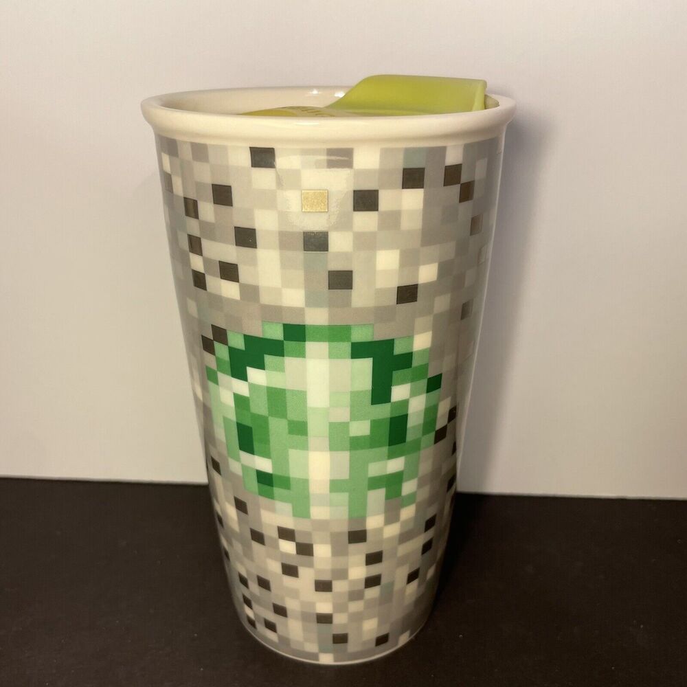 Starbucks 2012 Minecraft RODARTE Pixels Ceramic 12 oz Travel Mug *READ* Tumbler
